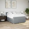 vidaXL Boxspringbett mit Matratze Hellgrau 160x200 cm Stoff 3287514 Bild 3