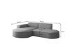 Sofa Set 2-teilig Sessel und Ecksofa PALMA XS Stoff Ascot Beige Ottomane Links Bild 4
