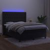 vidaXL Boxspringbett mit Matratze & LED Schwarz 140x200 cm Samt 3139747 Bild 3