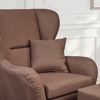 Ohrensessel mit Hocker Landhaus Polster-, TV-, Lesesessel Strukturstoff in Braun Bild 5