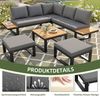 Celya Gartenlounge-Set 6-teiliges Lounge-Set mit verstellbarer Lehne, (mit Ecksofa, Couchtisch und Hockern, 5-fach verstellbare Rückenlehne, wetterfestes Stahlgestell), für Balkon und Terrasse Bild 3