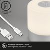 BRILONER – Mini LED Tischlampe Kabellos, Dimmbare Nachttischlampe Touch, Schreibtischlampe, USB-C, Camping Lampe, Warmweißes Licht, 7x7 cm, Silberfarbig, Chrom-matt Bild 4