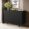 Merax Sideboard, tropfenförmiges Sideboard mit geformten Türen und Pufferscharnier, schwarz Bild 3
