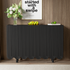 Merax Sideboard, tropfenförmiges Sideboard mit geformten Türen und Pufferscharnier, schwarz Bild 2