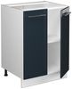 Küchenunterschrank Fame-Line Dunkelblau Hochglanz 60 cm , AP Eiche Vicco Bild 4