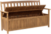 Gartenbank mit Auflage SOVANA 160 cm mit Stauraum Akazienholz Rot Bild 5