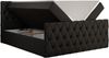 Boxspringbett mit gesteppter Front und Kopfteil, Multipocket-Matratze, zwei Bettkästen - MIREN DUO - 160 x 200 cm - Schwarz Kunstleder - H3 Bild 4