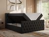 Boxspringbett mit gesteppter Front und Kopfteil, Multipocket-Matratze, zwei Bettkästen - MIREN DUO - 160 x 200 cm - Schwarz Kunstleder - H3 Bild 3