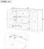Modernes, elegantes Sideboard mit 3 Schubladen und kühlschrankähnlichen Türen, Buffetschrank für Esszimmer, Wohnzimmer und Diele (Grau) Bild 5