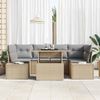 vidaXL Garten-Sofa-Set mit Kissen 7 pcs Beige und Hellgrau 3357853 Bild 3