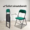 Brixy Klappstühle - 4er Set - Klappstühle - Samt - Esstisch Stühle - Klappstühle - 43 x 47 x 80 cm - Stühle - Grün Bild 4