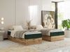 Boxspringbett, Einzelbett WOOD ZERO 90 x 200 cm, Hotelbett ohne Kopfteil, Bett mit Stauraum, 7-Zonen Multipocket-Matratze - Dunkelgrün Cordstoff - H3 - Topper T25 Bild 3