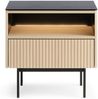 Bettso 'RITA' Nachttisch mit Schublade und LED-Beleuchtung, Holzwerkstoff Eiche Vincenza, 57x39x57 cm Bild 4