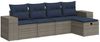 vidaXL 5-tlg. Garten-Sofagarnitur mit Kissen Grau Poly Rattan 3325667 Bild 2