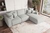 99rooms 'Gusto' Ecksofa, L-Form, mit abnehmbaren Kissen, Rundumbezug aus gepolstertem Strukturstoff 'NEVE', Hellgrau, Ottomane Rechts, mit Schlaffunktion Bild 2