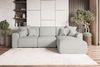 99rooms 'Gusto' Ecksofa, L-Form, mit abnehmbaren Kissen, Rundumbezug aus gepolstertem Strukturstoff 'NEVE', Hellgrau, Ottomane Rechts, mit Schlaffunktion Bild 5