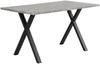Esstisch 140 x 80 x 76 cm mit Kreuzbeinen – moderner Tisch in Grau/Schwarz aus MDF und Metall Bild 5