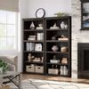 GarveeMore Bücherregal 5 Etagen Bücherregal, Hohe Bücherregal Holz Offene Anzeige Bücherregal Bild 3