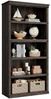GarveeMore Bücherregal 5 Etagen Bücherregal, Hohe Bücherregal Holz Offene Anzeige Bücherregal Bild 4