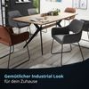 KHG Esszimmerstuhl Polsterstuhl mit Armlehnen Grau Industrial Look - Kufenstuhl Armlehnstuhl (BHT) 56 x 82 x 59 cm - Mikrofaser in Lederoptik perfekt für Esszimmer Küche Büro Bild 4