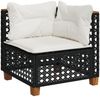 vidaXL 4-tlg. Garten-Sofagarnitur mit Kissen Schwarz Poly Rattan 3261782 Bild 3