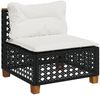 vidaXL 4-tlg. Garten-Sofagarnitur mit Kissen Schwarz Poly Rattan 3261782 Bild 4