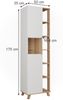 Badschrank Karen Sonoma/Weiß 50 x 175 cm mit 2 Türen Vicco Bild 2