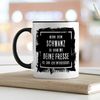 GRAVURZEILE Tasse mit Spruch - Wenn dein Schwanz so groß ist wie deine Fresse, Keramik, Farbe: Schwarz & Weiß Bild 2