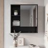 COSTWAY Spiegelschrank Badezimmer mit Spiegeltür & 3 offenen Regalen Hängeschrank Bild 2