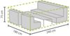 Schutzhülle Abdeckung M 240x180cm für Garten Lounge Set + Hülle für 6-8 Kissen Bild 3