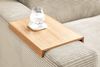 KAWOLA Big Sofa MADELINE mit Holztablett natur für Armlehne Stoff cognac 85 x 170 x 290 cm Bild 2