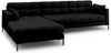 Micadoni Ecksofa Mamaia 5-Sitzer Links Strukturierter Stoff Neve Schwarz schwarze Beine Bild 3