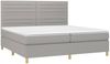 vidaXL Polsterbett mit Matratze Hellgrau 200x200 cm Stoff, Härtegrad: H2 [3142441] Bild 3