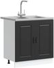 vidaXL Küchenschrank Kalmar Schwarz 80 x 46 x 81.5 cm Holzwerkstoff 3315002 Bild 3