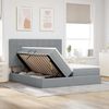 vidaXL Bett mit LED-Lichtleisten Hellgrau 200 x 200 cm Stoff 3372839 Bild 4