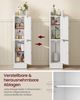 VASAGLE Schmaler Hochschrank, Badschrank, mit verstellbaren Ablagen, Badezimmerschrank für Bad, Landhausstil, weiß Bild 4