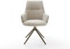 Drehstuhl Zelia-Flex mit Armlehnen Webstoff Soft Beige Kreuzgestell breit Effektfinish Titan 360° drehbar Wippfunktion Taschenfederkern Bild 2