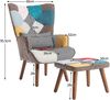 Merax sessel, Bunt Freizeitstuhl mit Fußstütze, Rückenlehne und Kissen, Wohnzimmer-Freizeitstuhl-Kombination Bild 4
