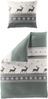Bierbaum Biber Bettwäsche 135x200 Hirsch Karo Sterne jade beige braun 4036-30 Bild 1