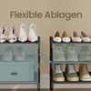SONGMICS Schuhregal 4 Ebenen, Schuhablage, Schuhaufbewahrung, Eingangsbereich, Flur, platzsparend, 29,7 x 62,3 x 70,5 cm, Metallrahmen, Vliesstoff-Ablage, tintenschwarz Bild 5