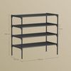 SONGMICS Schuhregal 4 Ebenen, Schuhablage, Schuhaufbewahrung, Eingangsbereich, Flur, platzsparend, 29,7 x 62,3 x 70,5 cm, Metallrahmen, Vliesstoff-Ablage, tintenschwarz Bild 3