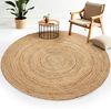 carpetfine Teppich Nele Juteteppich Naturfaser, rund, Höhe: 6 mm, geflochtener Wendeteppich aus 100%Jute, in rund und oval, viele Größen Bild 2