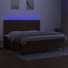 vidaXL Boxspringbett mit Matratze & LED Stoff Dunkelbraun 200x200 cm, Härtegrad: H2 [3139224] Bild 3
