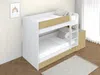 Vente-unique - DOMATI Bett Holz, Platte BeigeWeiß - B 100,4 cm x H 160,3 cm x L 196 cm Bild 3