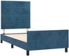 vidaXL Bettgestell mit Kopfteil Dunkelblau 100x200 cm Samt [3125743] Bild 4