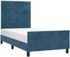 vidaXL Bettgestell mit Kopfteil Dunkelblau 100x200 cm Samt [3125743] Bild 3