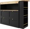 Sideboard B 105 x T 39 x H 102 cm mit 360°-Drehseite, 4 Schubladen, MDF, schwarz Bild 5
