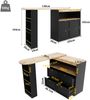 Sideboard B 105 x T 39 x H 102 cm mit 360°-Drehseite, 4 Schubladen, MDF, schwarz Bild 4