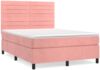 vidaXL Boxspringbett mit Matratze Rosa 140x190 cm Samt 3143084 Bild 2