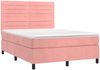 vidaXL Boxspringbett mit Matratze Rosa 140x190 cm Samt 3143084 Bild 3